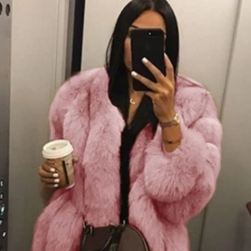 Women Elegant Thick Warm Winter Mink Coats Top Fashion Fur Coat