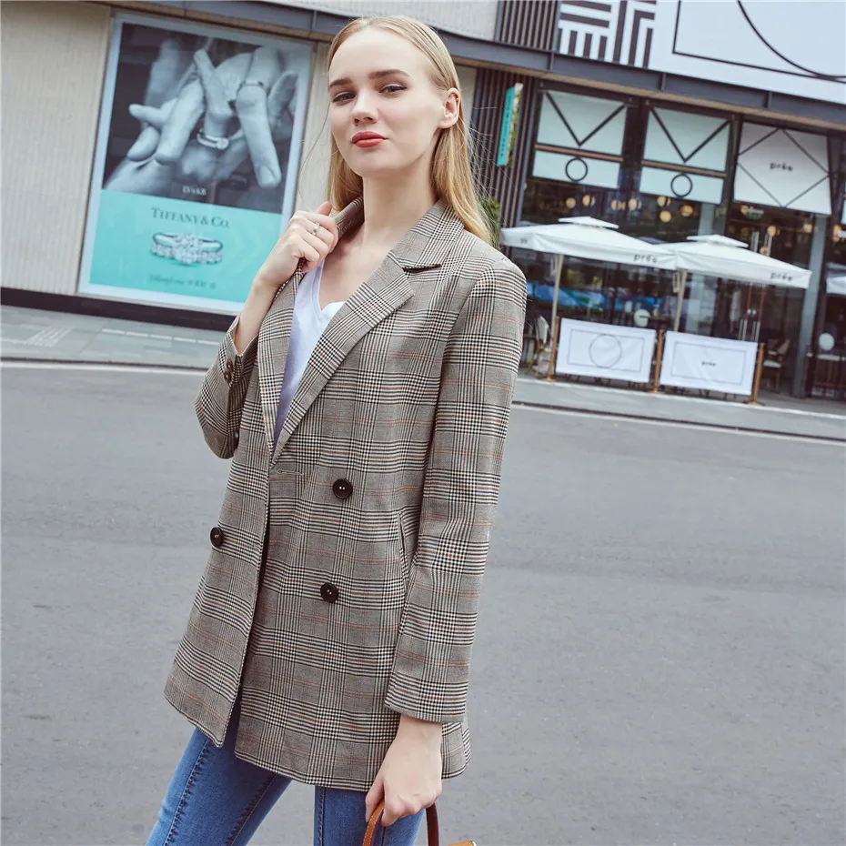 Women's Casual Polyester Long-Sleeved Blazer With Pockets