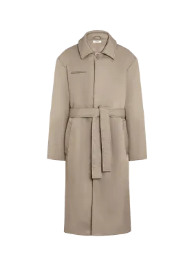 Womens Flower-Warmth Trench Coat—taupe
