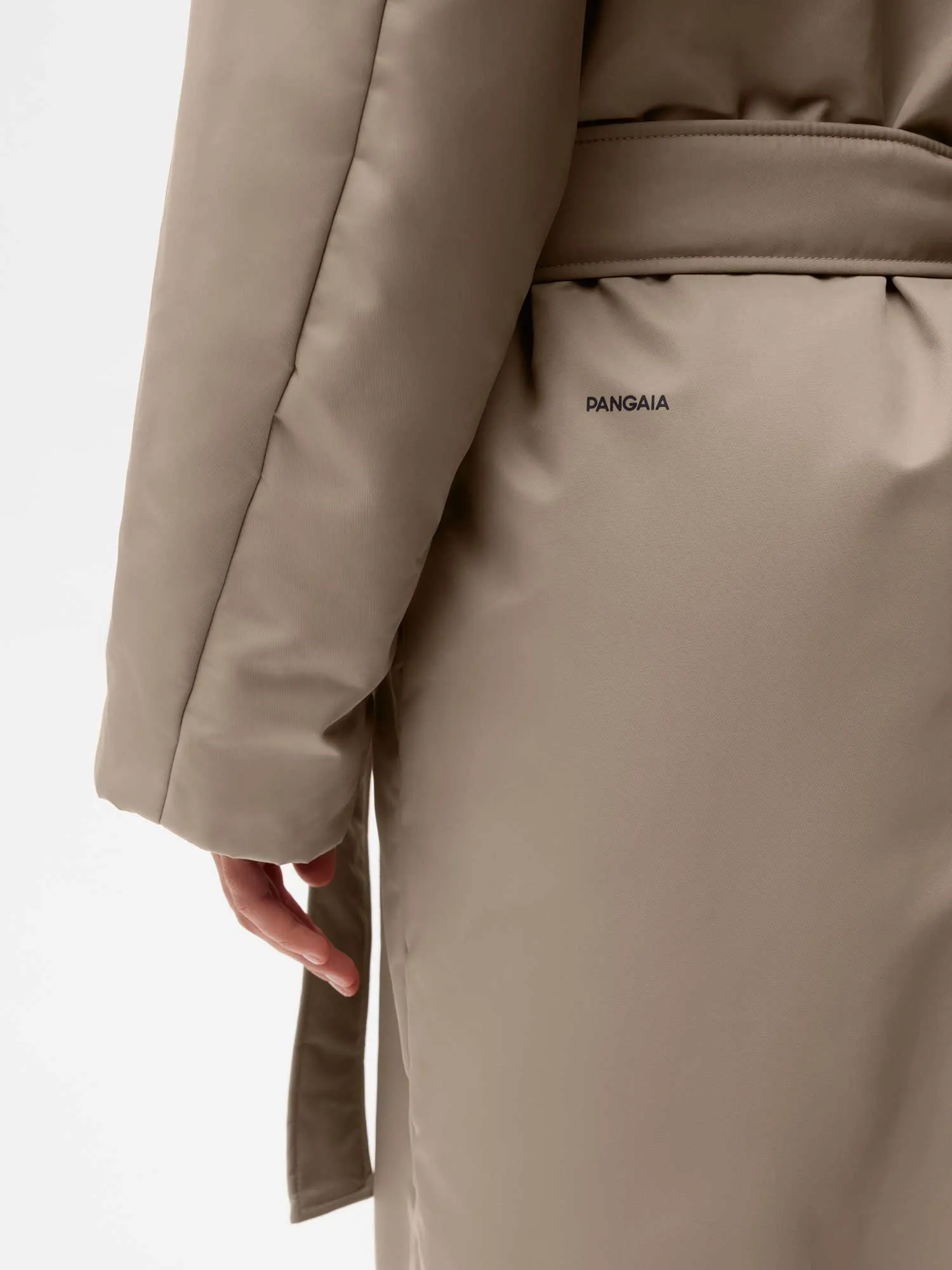 Womens Flower-Warmth Trench Coat—taupe